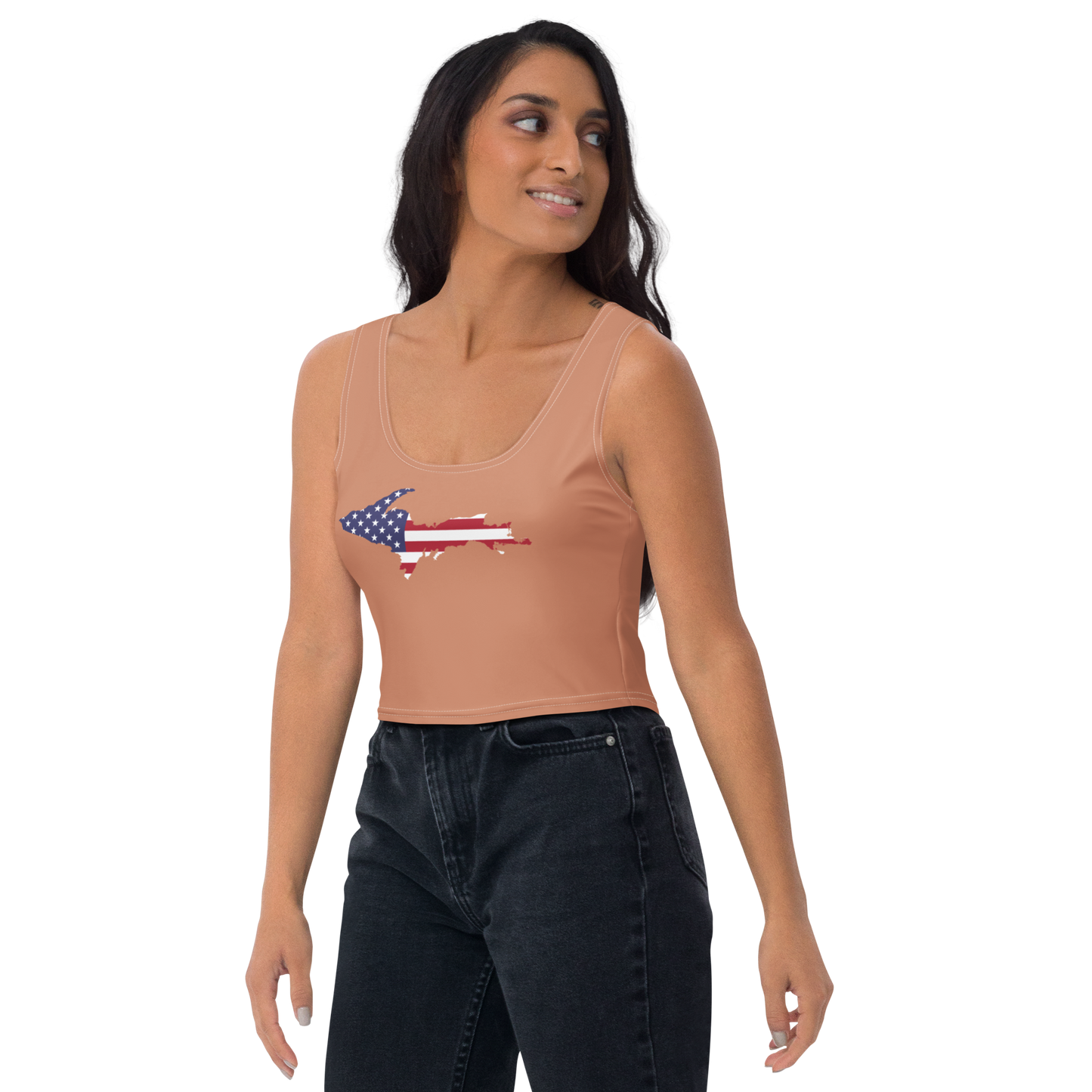 Michigan Upper Peninsula Crop Tank (w/ UP USA Flag) | Copper