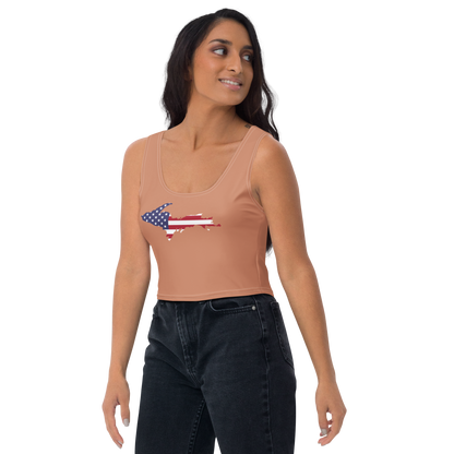 Michigan Upper Peninsula Crop Tank (w/ UP USA Flag) | Copper