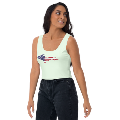 Michigan Upper Peninsula Crop Tank (w/ UP USA Flag) | Dew Green