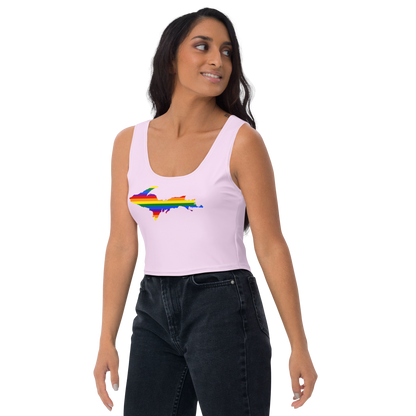 Michigan Upper Peninsula Crop Tank (w/ UP Rainbow Pride Flag) | Pale Lavender