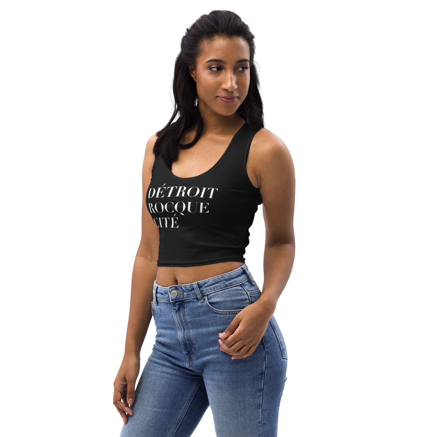 'Détroit Rocque Cité' Crop Tank | Black