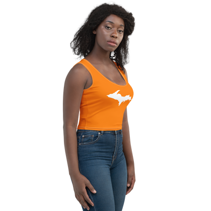 Michigan Upper Peninsula Crop Tank (w/ UP Outline) | Safety Orange