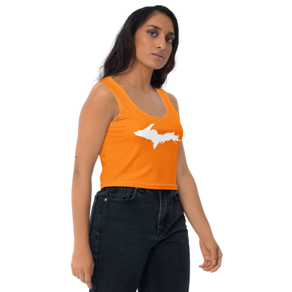 Michigan Upper Peninsula Crop Tank (w/ UP Outline) | Safety Orange