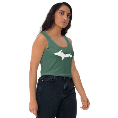 Michigan Upper Peninsula Crop Tank (w/ UP Outline) | Ginger Ale Green