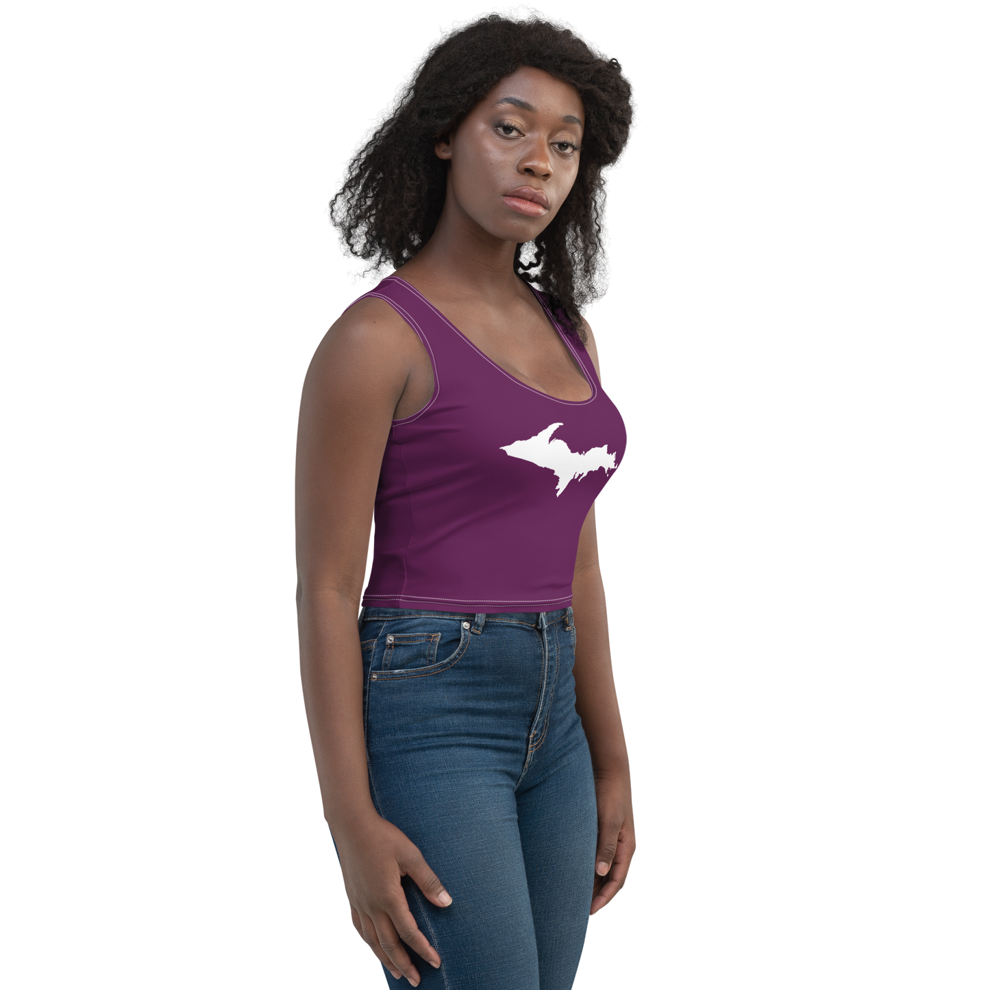 Michigan Upper Peninsula Crop Tank (w/ UP Outline) | Tyrian Purple