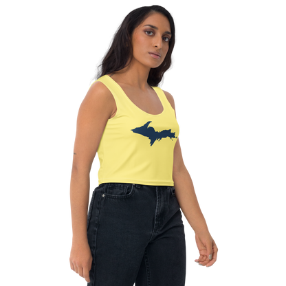 Michigan Upper Peninsula Crop Tank (w/ UP Outline) | Cherry Yellow