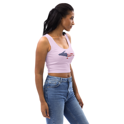 Michigan Upper Peninsula Crop Tank (w/ UP USA Flag) | Pale Lavender