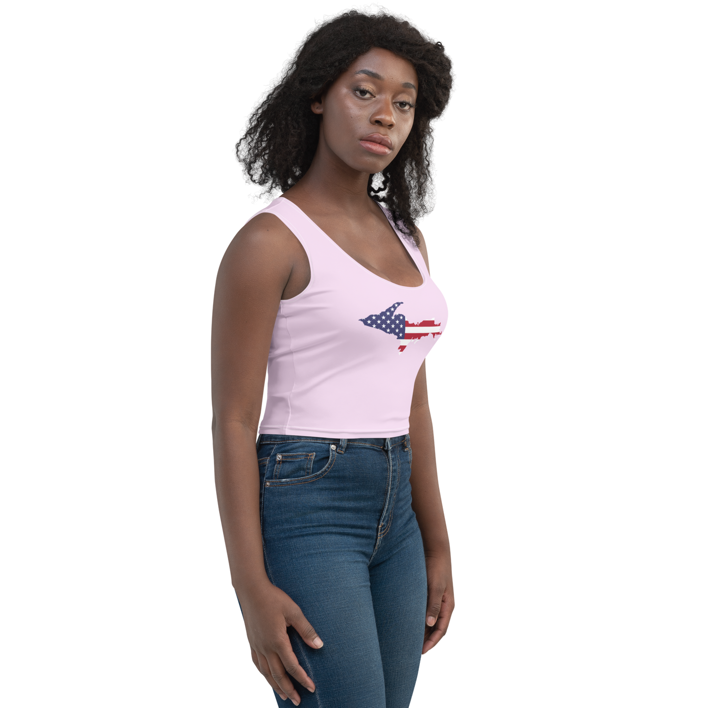 Michigan Upper Peninsula Crop Tank (w/ UP USA Flag) | Pale Lavender