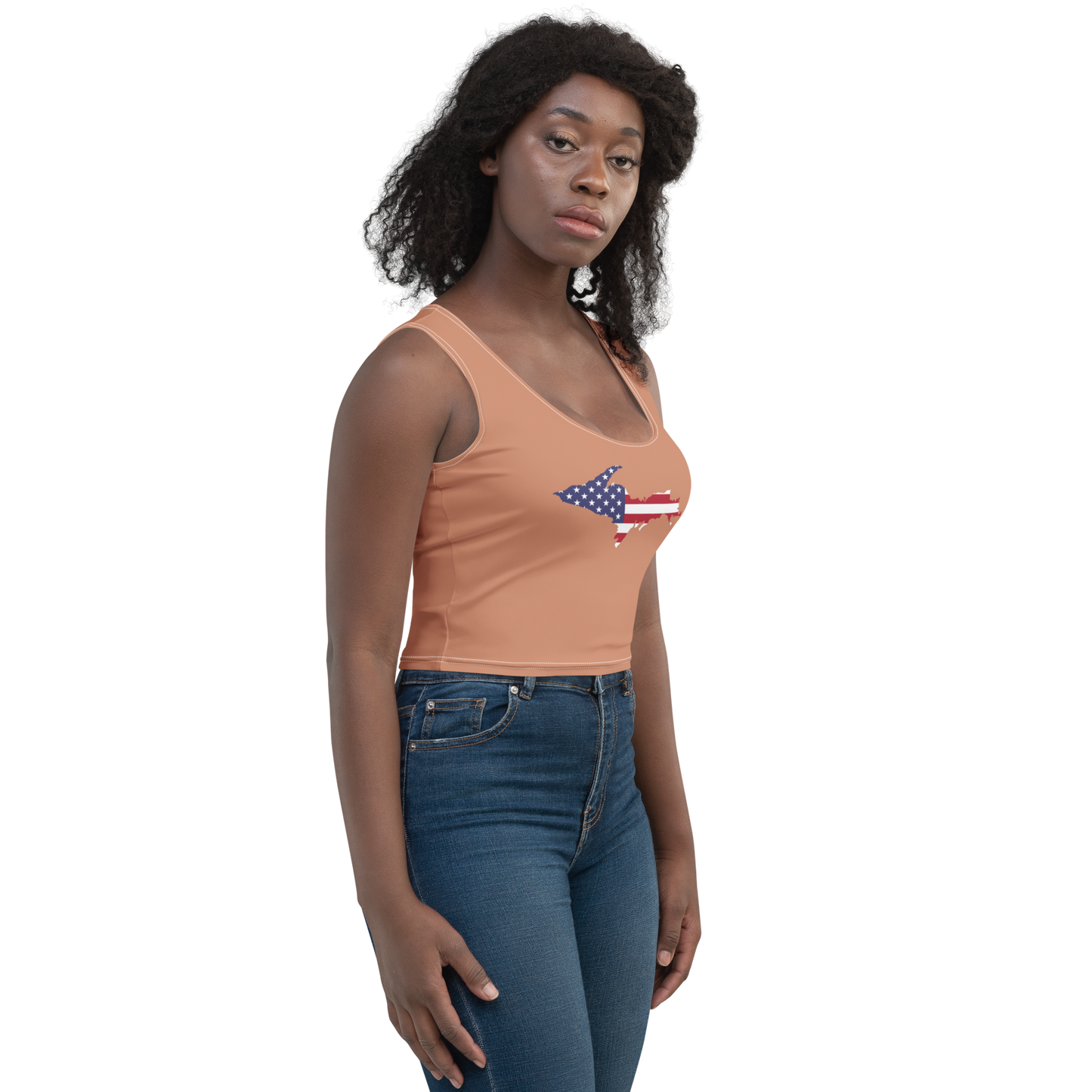 Michigan Upper Peninsula Crop Tank (w/ UP USA Flag) | Copper