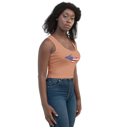 Michigan Upper Peninsula Crop Tank (w/ UP USA Flag) | Copper