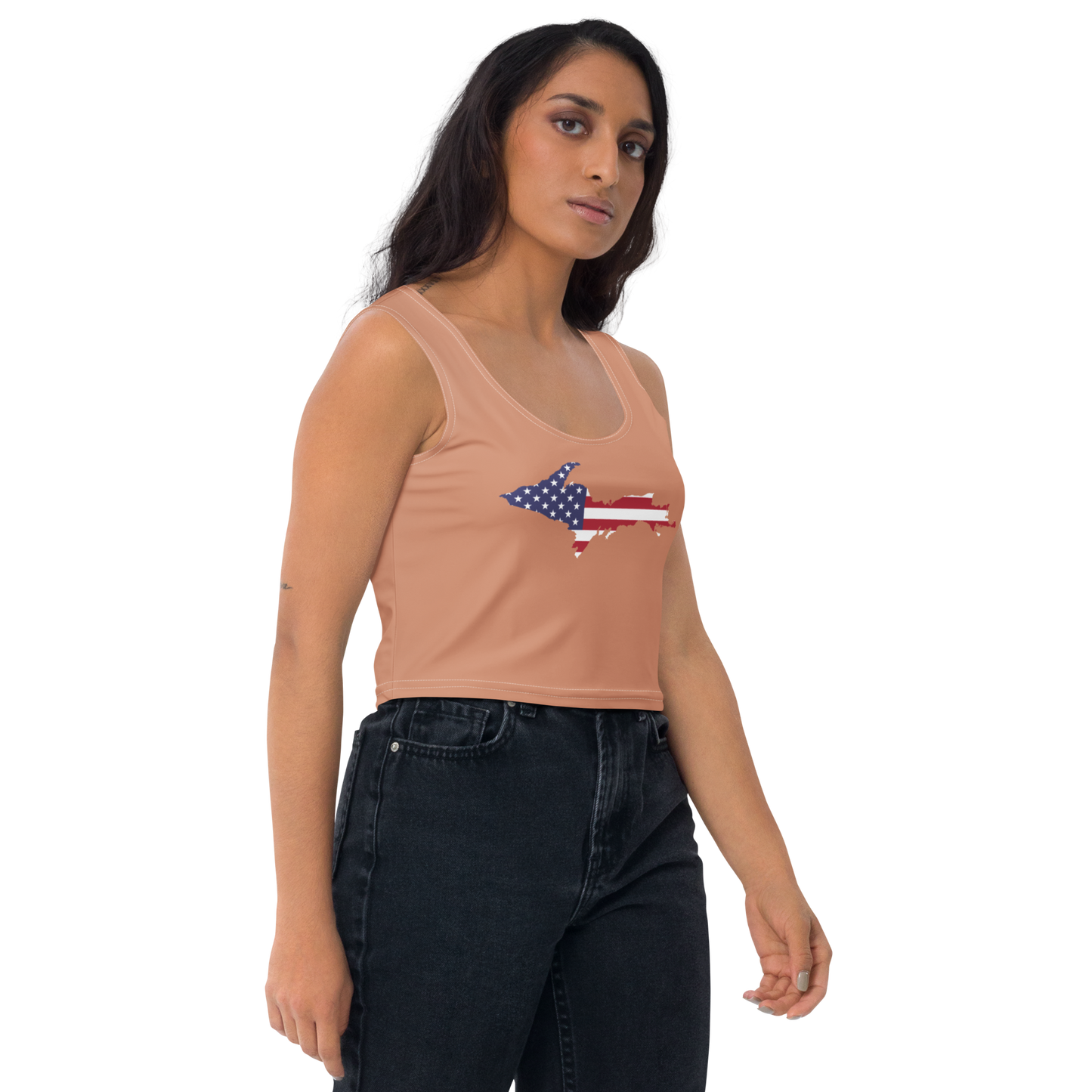 Michigan Upper Peninsula Crop Tank (w/ UP USA Flag) | Copper