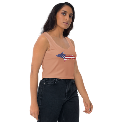 Michigan Upper Peninsula Crop Tank (w/ UP USA Flag) | Copper