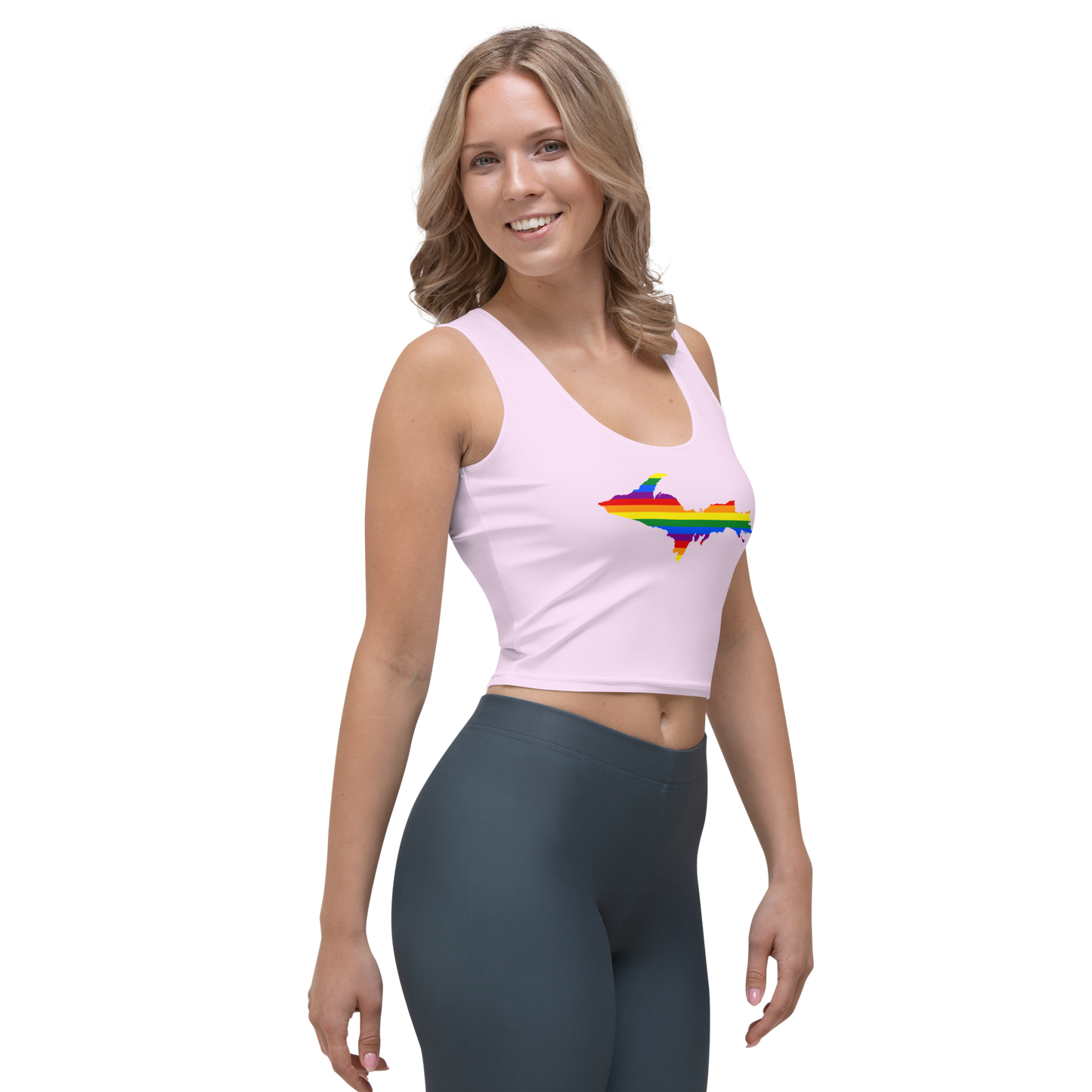 Michigan Upper Peninsula Crop Tank (w/ UP Rainbow Pride Flag) | Pale Lavender