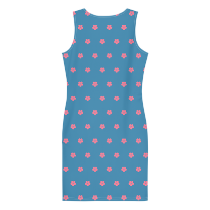 Michigan Cherry Blossom Print Dress | Lake Michigan Blue