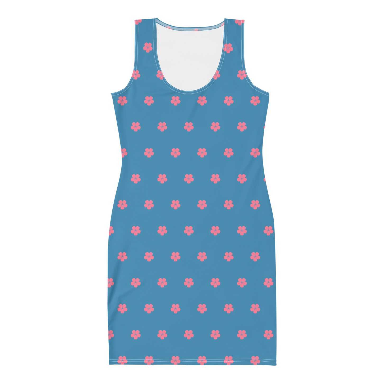 Michigan Cherry Blossom Print Dress | Lake Michigan Blue