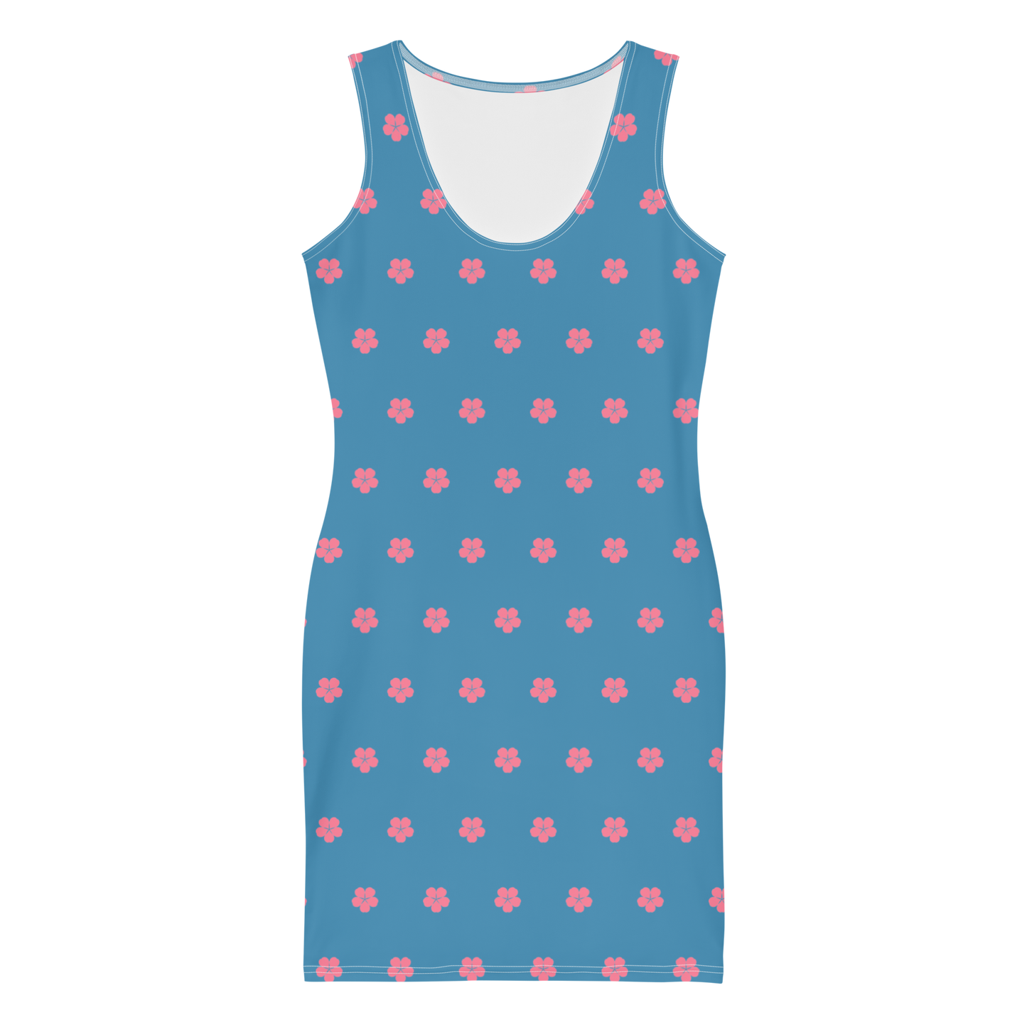Michigan Cherry Blossom Print Dress | Lake Michigan Blue