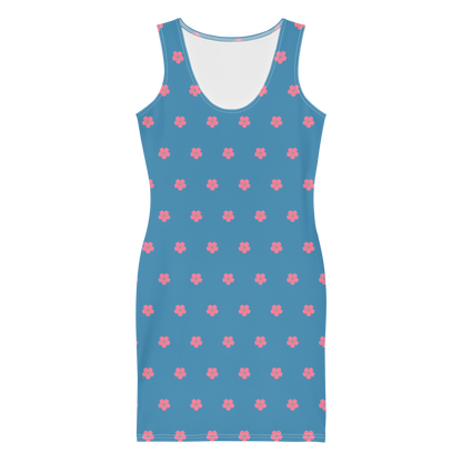 Michigan Cherry Blossom Print Dress | Lake Michigan Blue