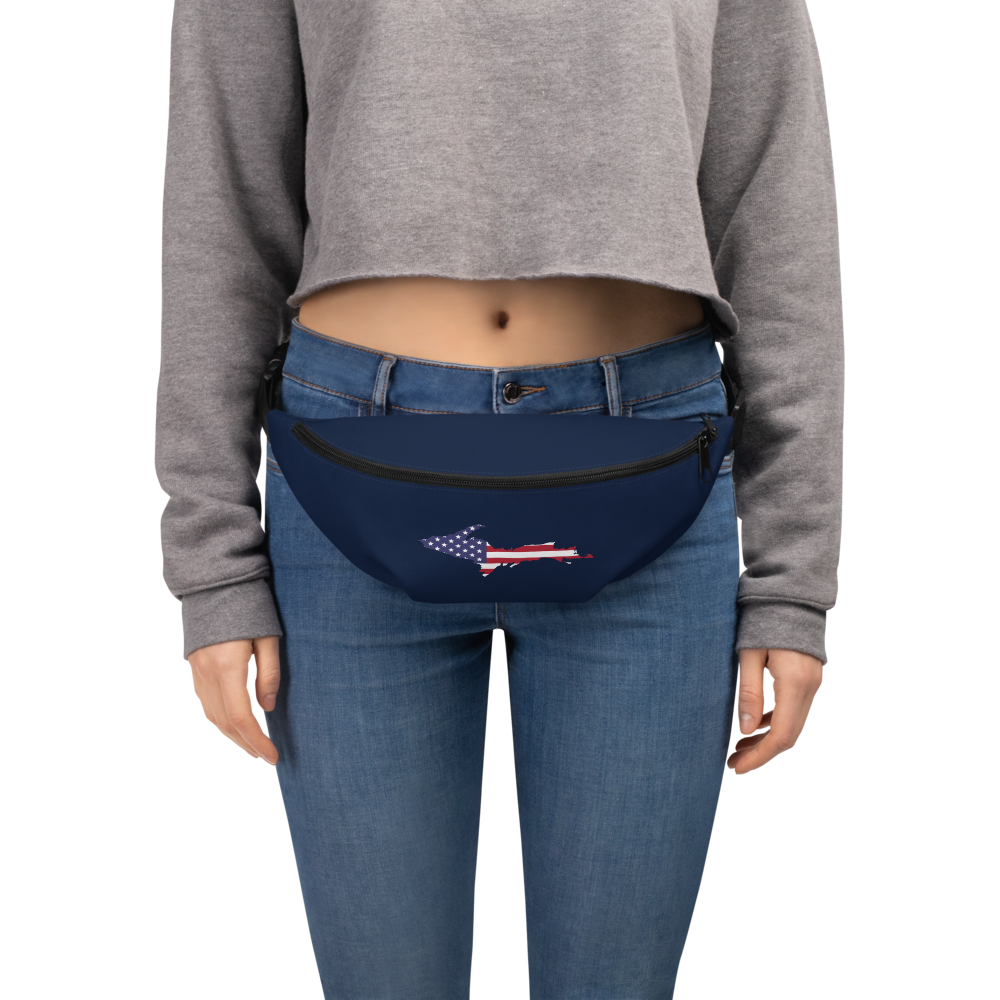 Michigan Upper Peninsula Fanny Pack (w/ UP USA Flag Outline) | Navy