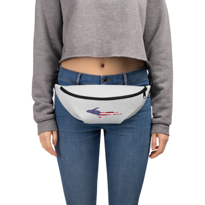 Michigan Upper Peninsula Fanny Pack (w/ UP USA Flag Outline) | Birch Bark White