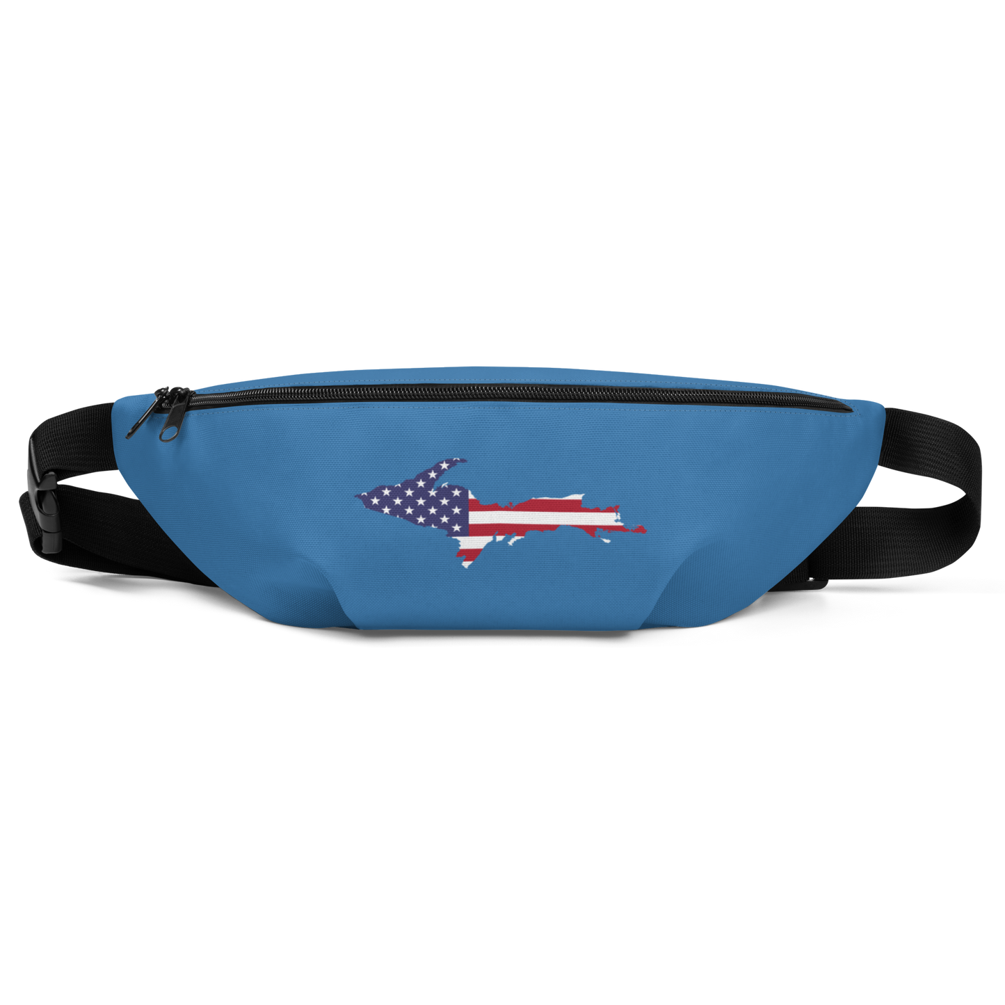 Michigan Upper Peninsula Fanny Pack (w/ UP USA Flag Outline) | Lake Superior Blue