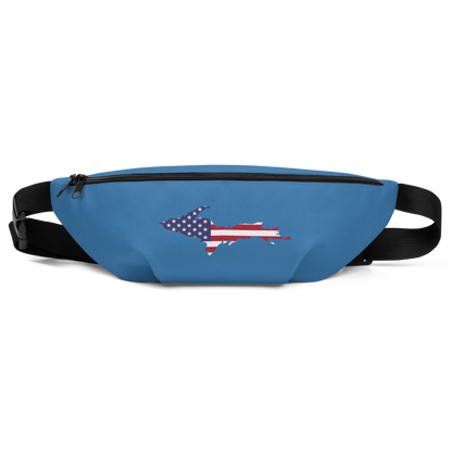 Michigan Upper Peninsula Fanny Pack (w/ UP USA Flag Outline) | Lake Superior Blue