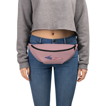 Michigan Upper Peninsula Fanny Pack (w/ UP USA Flag Outline) | Cherry Blossom Pink