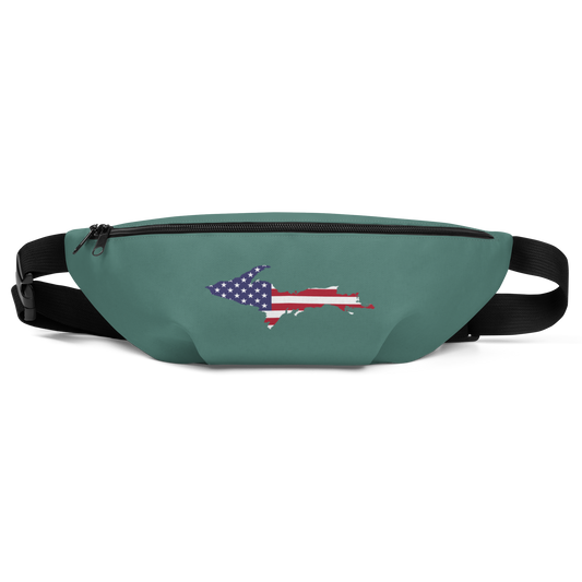 Michigan Upper Peninsula Fanny Pack (w/ UP USA Flag Outline) | Copper Green