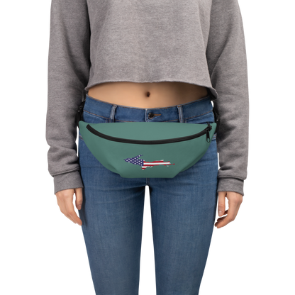 Michigan Upper Peninsula Fanny Pack (w/ UP USA Flag Outline) | Copper Green