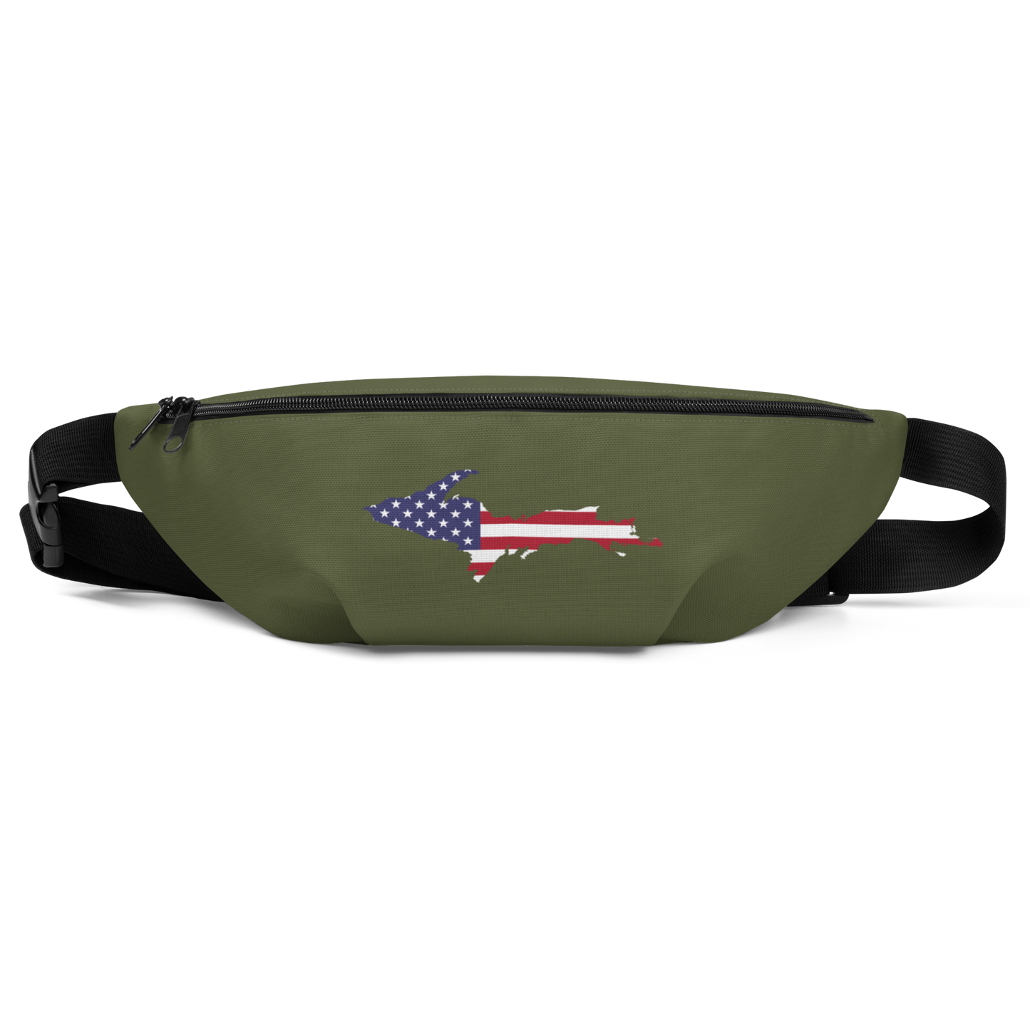 Michigan Upper Peninsula Fanny Pack (w/ UP USA Flag Outline) | Army Green