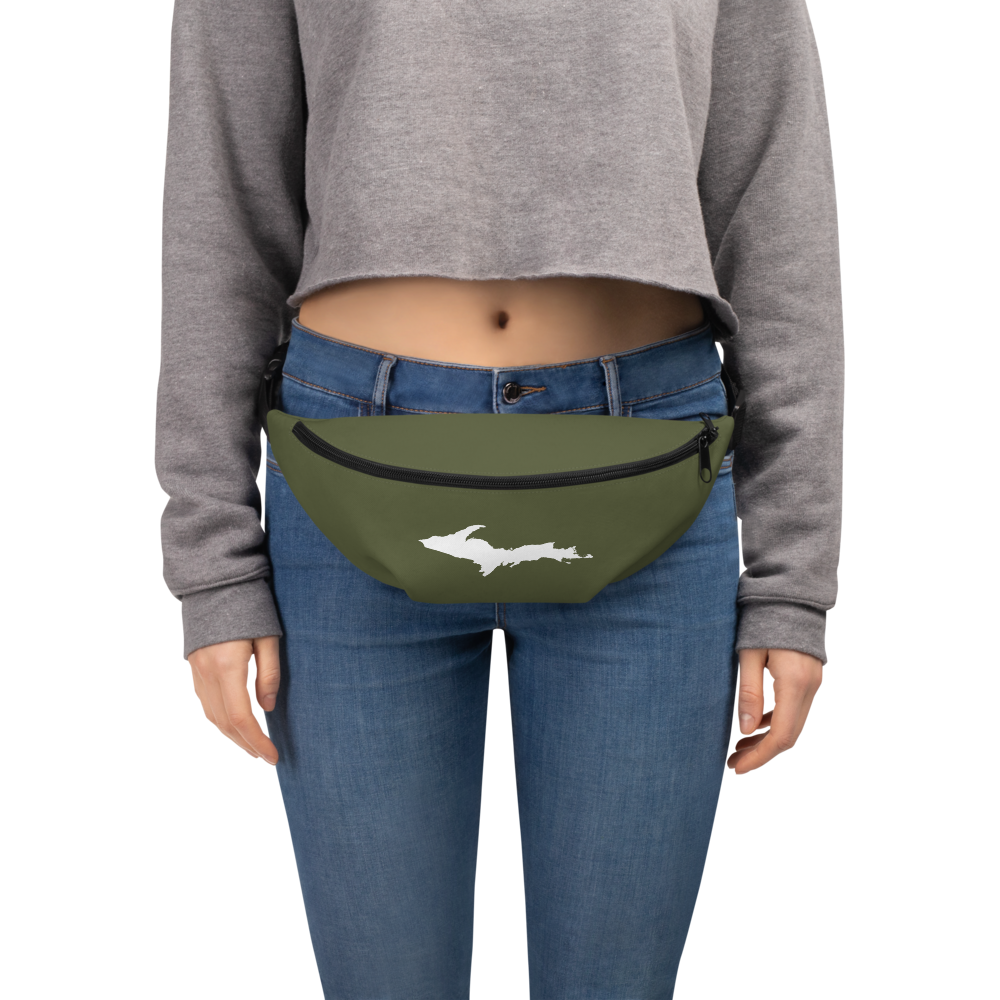 Michigan Upper Peninsula Fanny Pack (w/ UP Outline) | Army Green