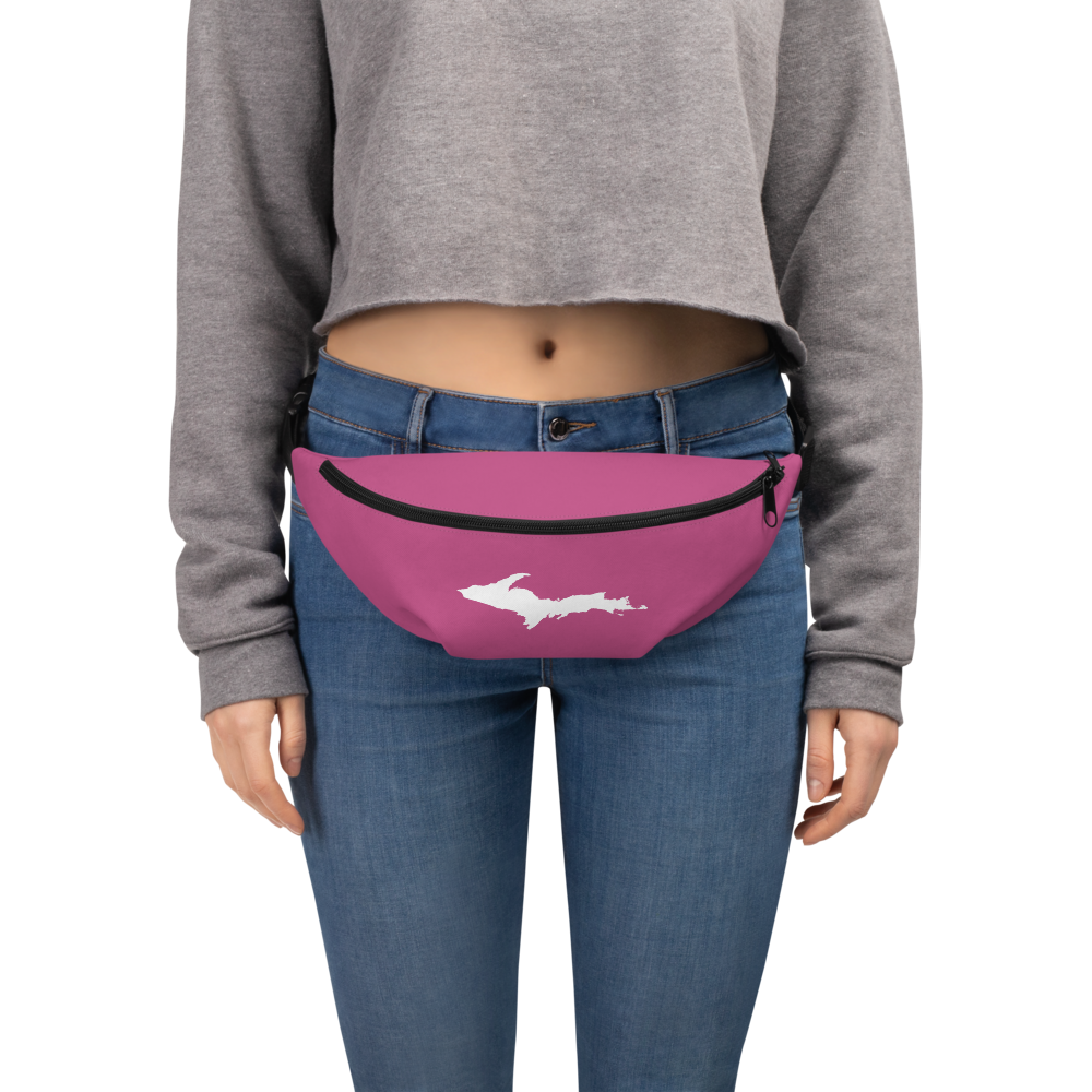 Michigan Upper Peninsula Fanny Pack (w/ UP Outline) | Apple Blossom Pink