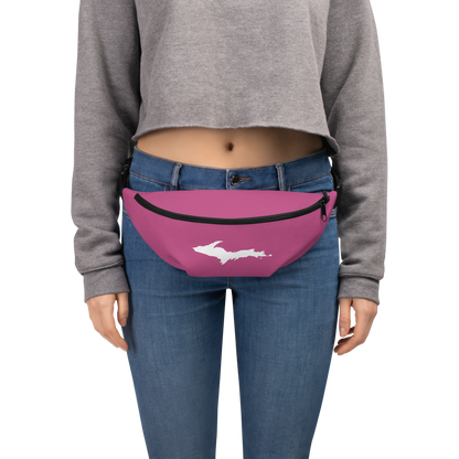 Michigan Upper Peninsula Fanny Pack (w/ UP Outline) | Apple Blossom Pink