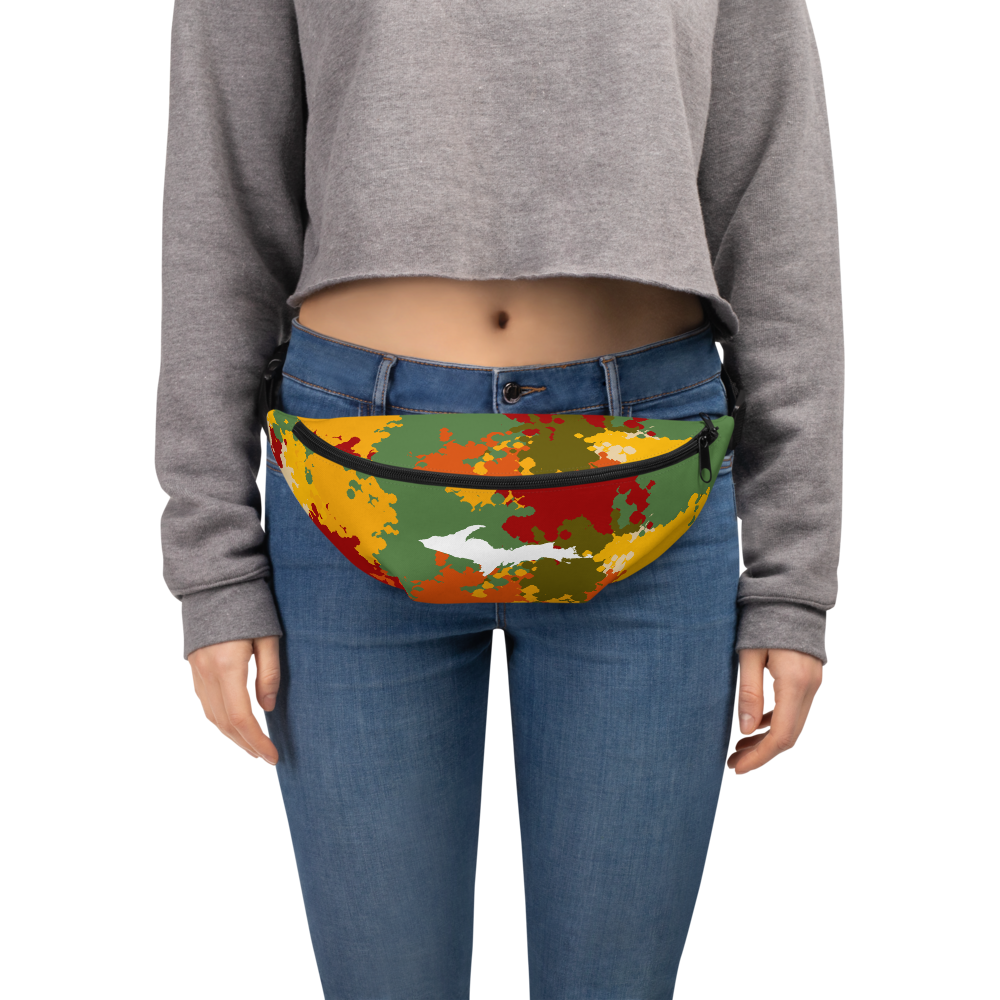 Michigan Upper Peninsula Fanny Pack (w/ UP Outline) | Fall Colors Camo