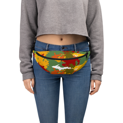 Michigan Upper Peninsula Fanny Pack (w/ UP Outline) | Fall Colors Camo