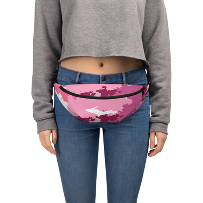 Michigan Upper Peninsula Fanny Pack (w/ UP Outline) | Pink Camo