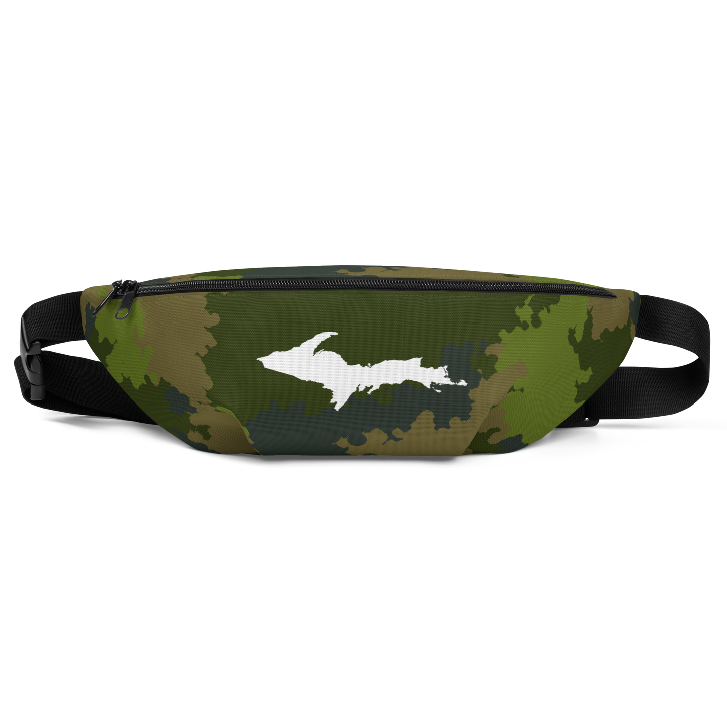 Michigan Upper Peninsula Fanny Pack (w/ UP Outline) | Woodland Camo