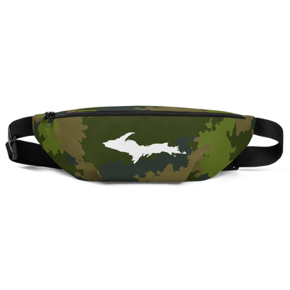 Michigan Upper Peninsula Fanny Pack (w/ UP Outline) | Woodland Camo