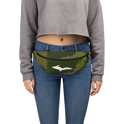 Michigan Upper Peninsula Fanny Pack (w/ UP Outline) | Woodland Camo