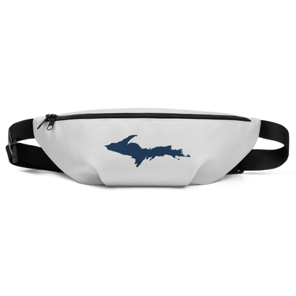 Michigan Upper Peninsula Fanny Pack (w/ Navy UP Outline) | Birch Bark White