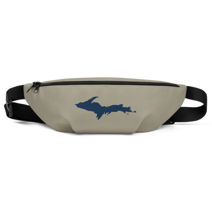 Michigan Upper Peninsula Fanny Pack (w/ Navy UP Outline) | Petoskey Stone Beige