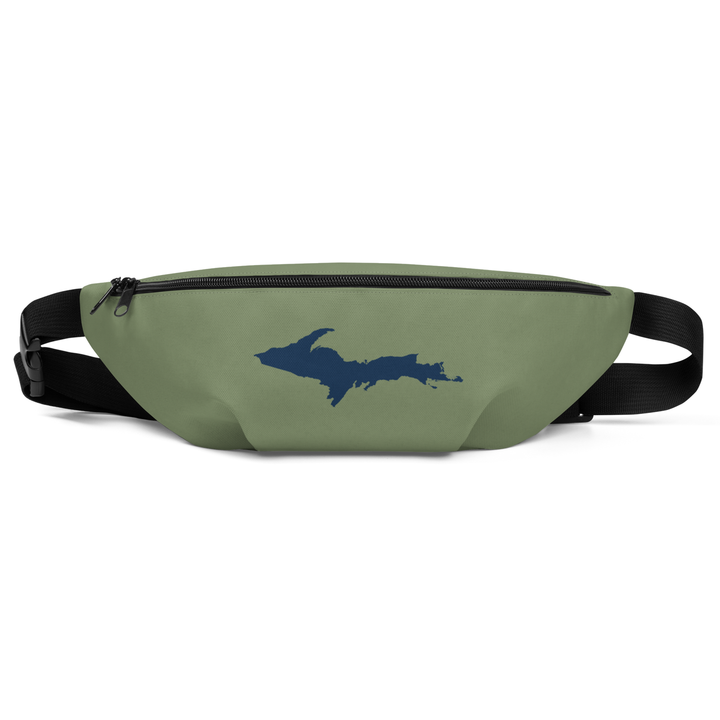 Michigan Upper Peninsula Fanny Pack (w/ Navy UP Outline) | Camo Green