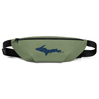 Michigan Upper Peninsula Fanny Pack (w/ Navy UP Outline) | Camo Green