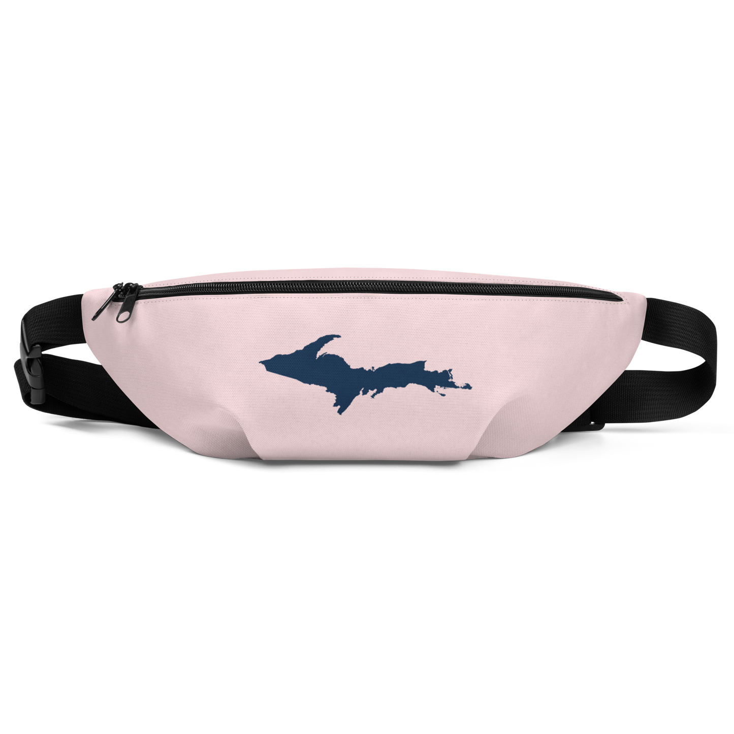 Michigan Upper Peninsula Fanny Pack (w/ Navy UP Outline) | Pale Pink