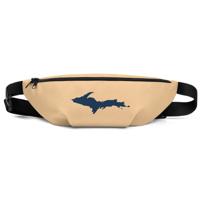 Michigan Upper Peninsula Fanny Pack (w/ Navy UP Outline) | Pale Apricot