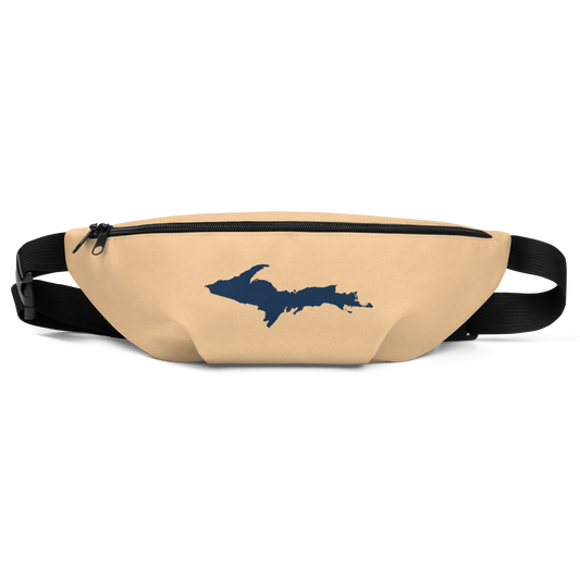 Michigan Upper Peninsula Fanny Pack (w/ Navy UP Outline) | Pale Apricot