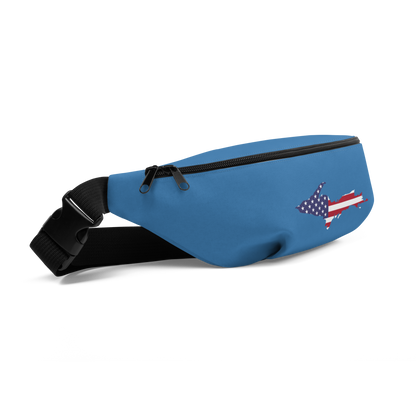 Michigan Upper Peninsula Fanny Pack (w/ UP USA Flag Outline) | Lake Superior Blue