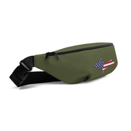 Michigan Upper Peninsula Fanny Pack (w/ UP USA Flag Outline) | Army Green