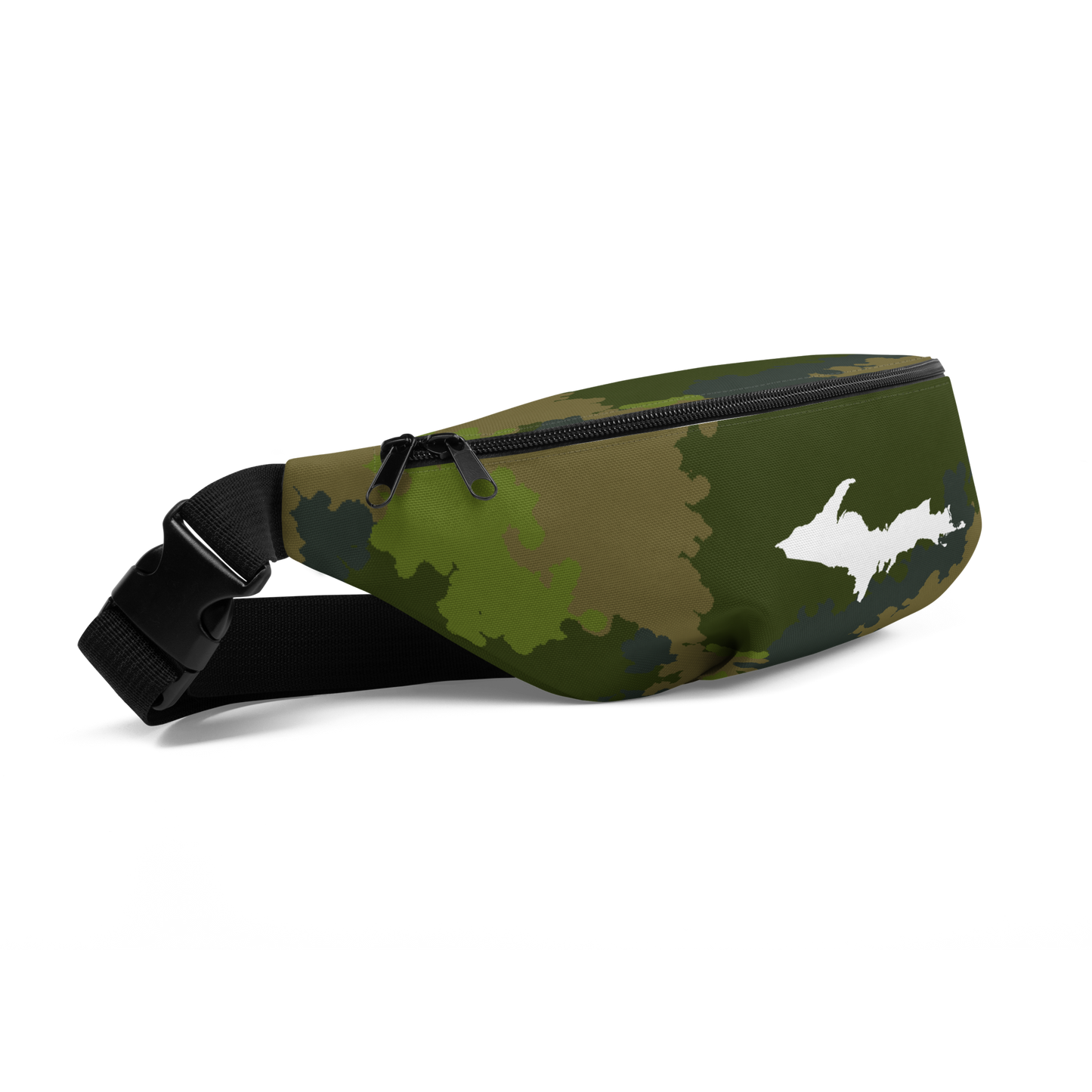 Michigan Upper Peninsula Fanny Pack (w/ UP Outline) | Woodland Camo