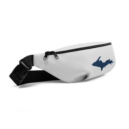 Michigan Upper Peninsula Fanny Pack (w/ Navy UP Outline) | Birch Bark White