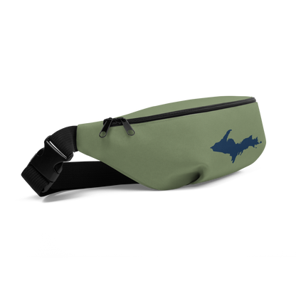 Michigan Upper Peninsula Fanny Pack (w/ Navy UP Outline) | Camo Green